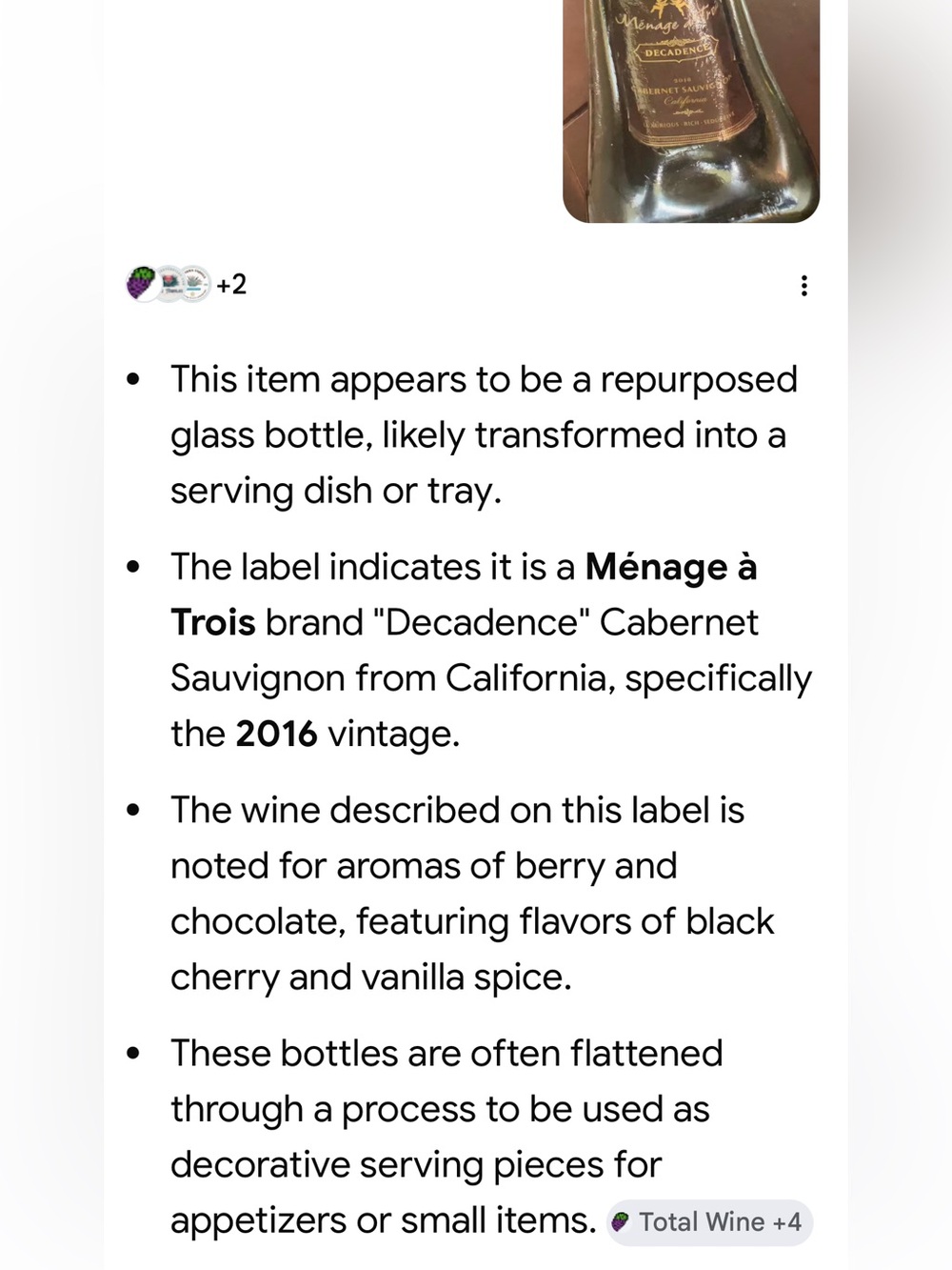 #2821*4x12”UniqueSpoon Rest: Decadence Cabernet Sauvignon - Deep Burgundy Bottle - Picture 8 of 17